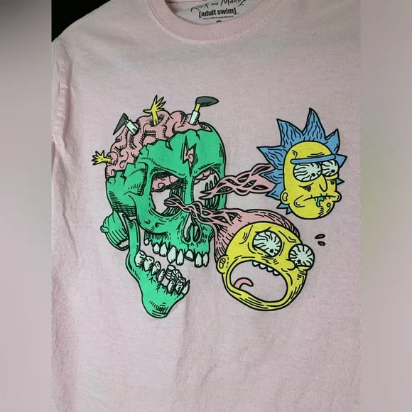 Rick and Morty T-Shirt. Adult Swim. Pink. Size S. EUC Unisex - Picture 3 of 5